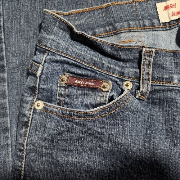 Angel Blue Jeans Story Bootcut Jeans Juniors Size 7 Blue Denim Jeans Stretch - Picture 4 of 6